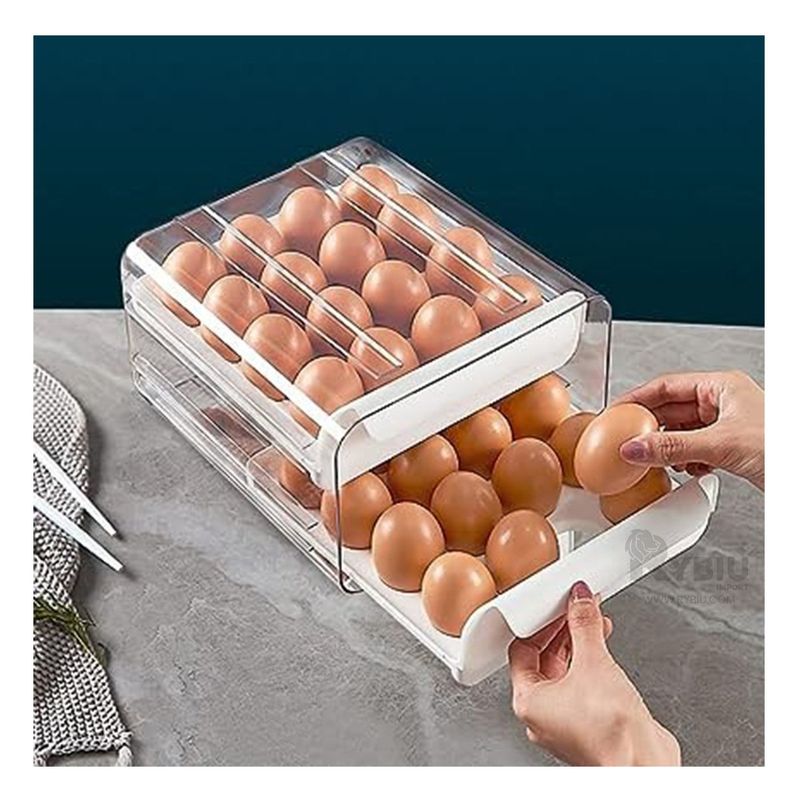 RYBIU IMPORT - Organizador Doble Acrilico para Huevos en Blanco