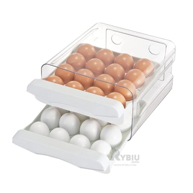 RYBIU IMPORT - Envase Practico para Huevos en Tono Blanco Y+Ligas de Regalo