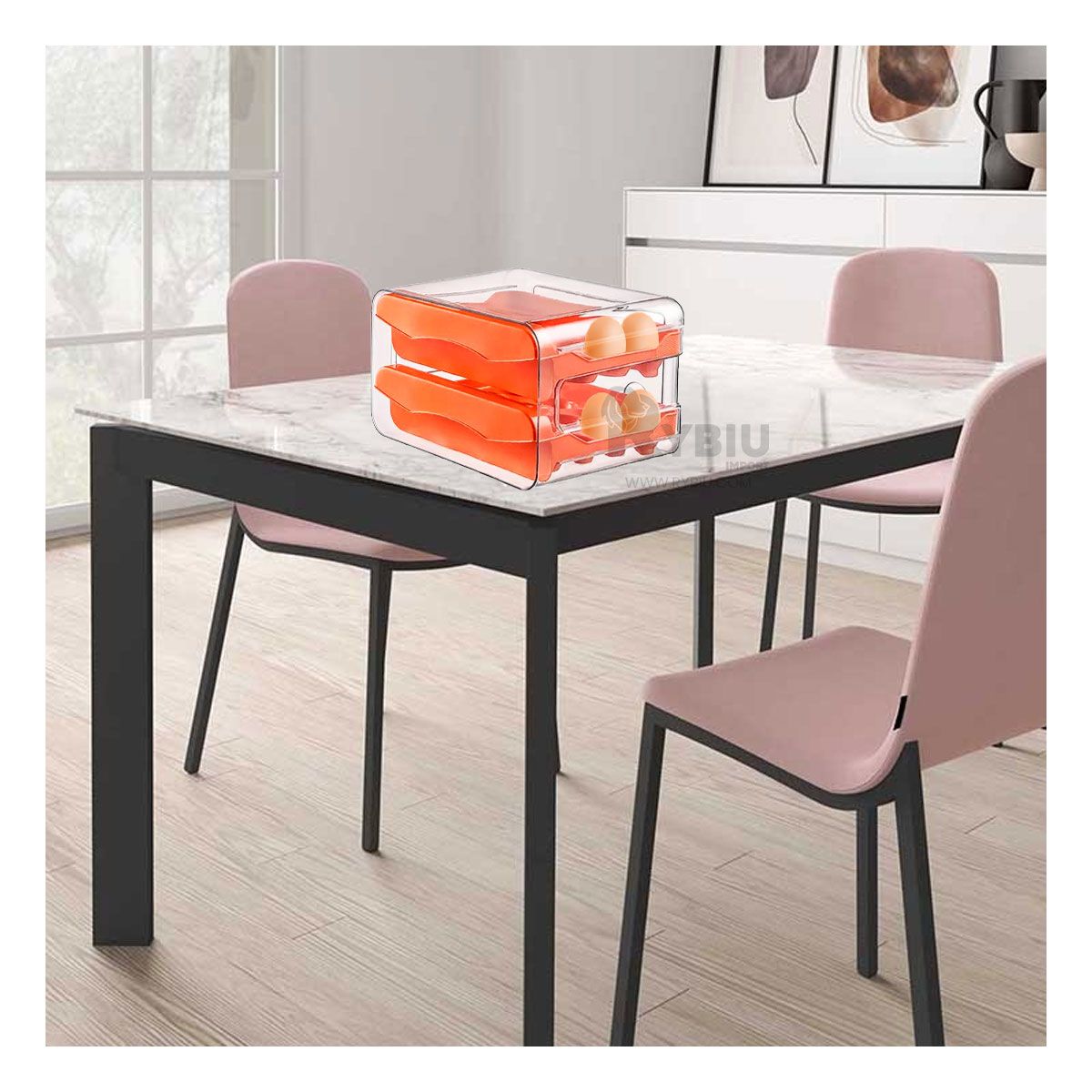 RYBIU IMPORT - Estante Contenedor Funcional en Anaranjado Y+Gift MiniAgenda