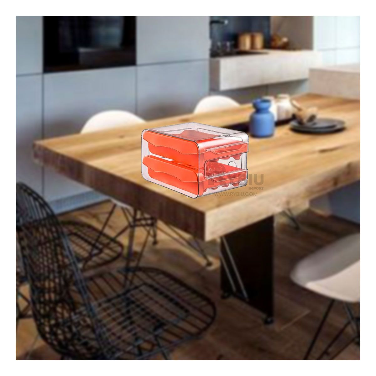 RYBIU IMPORT - Estante Contenedor Funcional en Anaranjado Y+Gift MiniAgenda