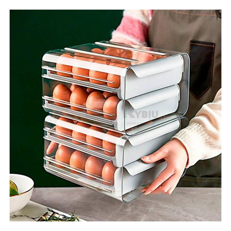 RYBIU IMPORT - Organizador Doble Acrilico para Huevos en Plomo