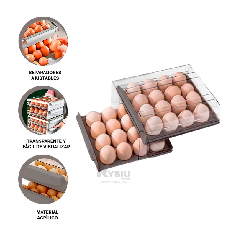 RYBIU IMPORT - Envase Practico para Huevos en Plomo Y+Ligas de Regalo
