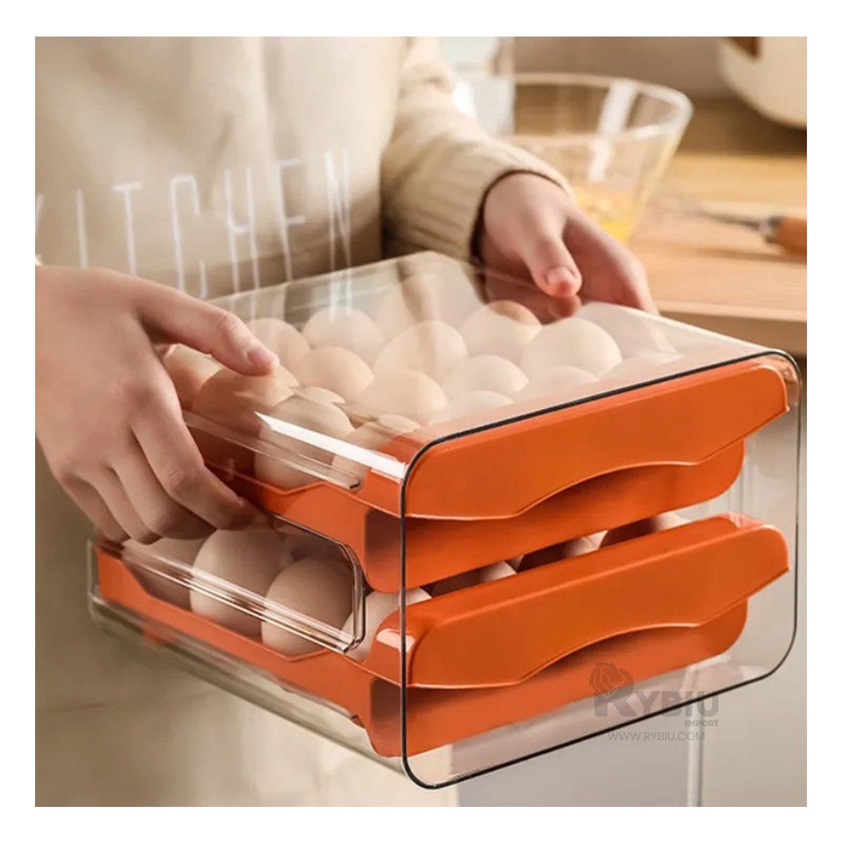 GENERICO - Estante Apilable de Huevos en Anaranjado Y+Regalo Agendita