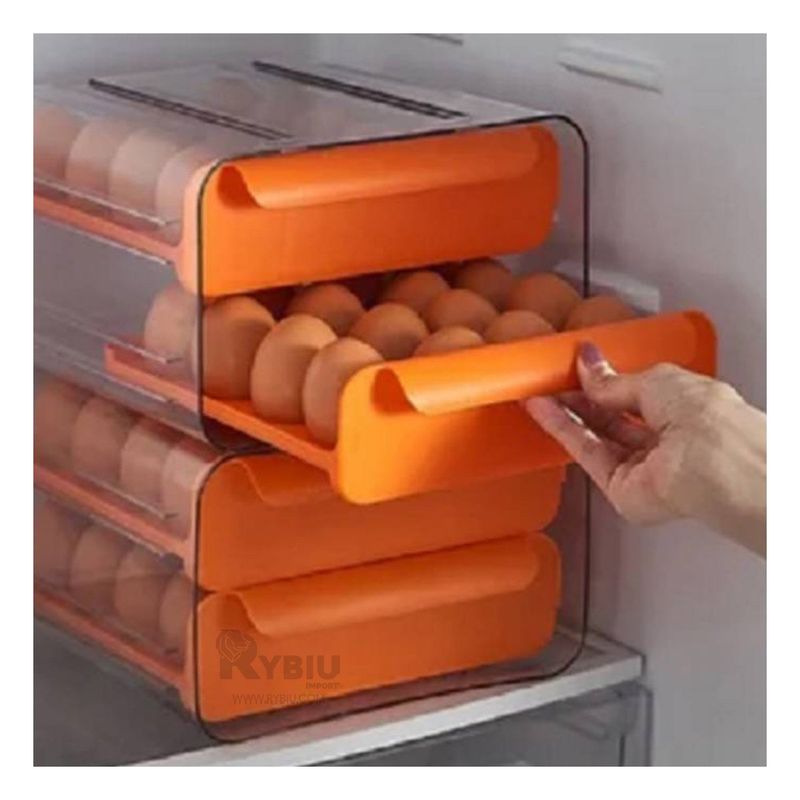 GENERICO - Organizador Acrilico de Huevos en Aranjado Y+Regalo Stickers