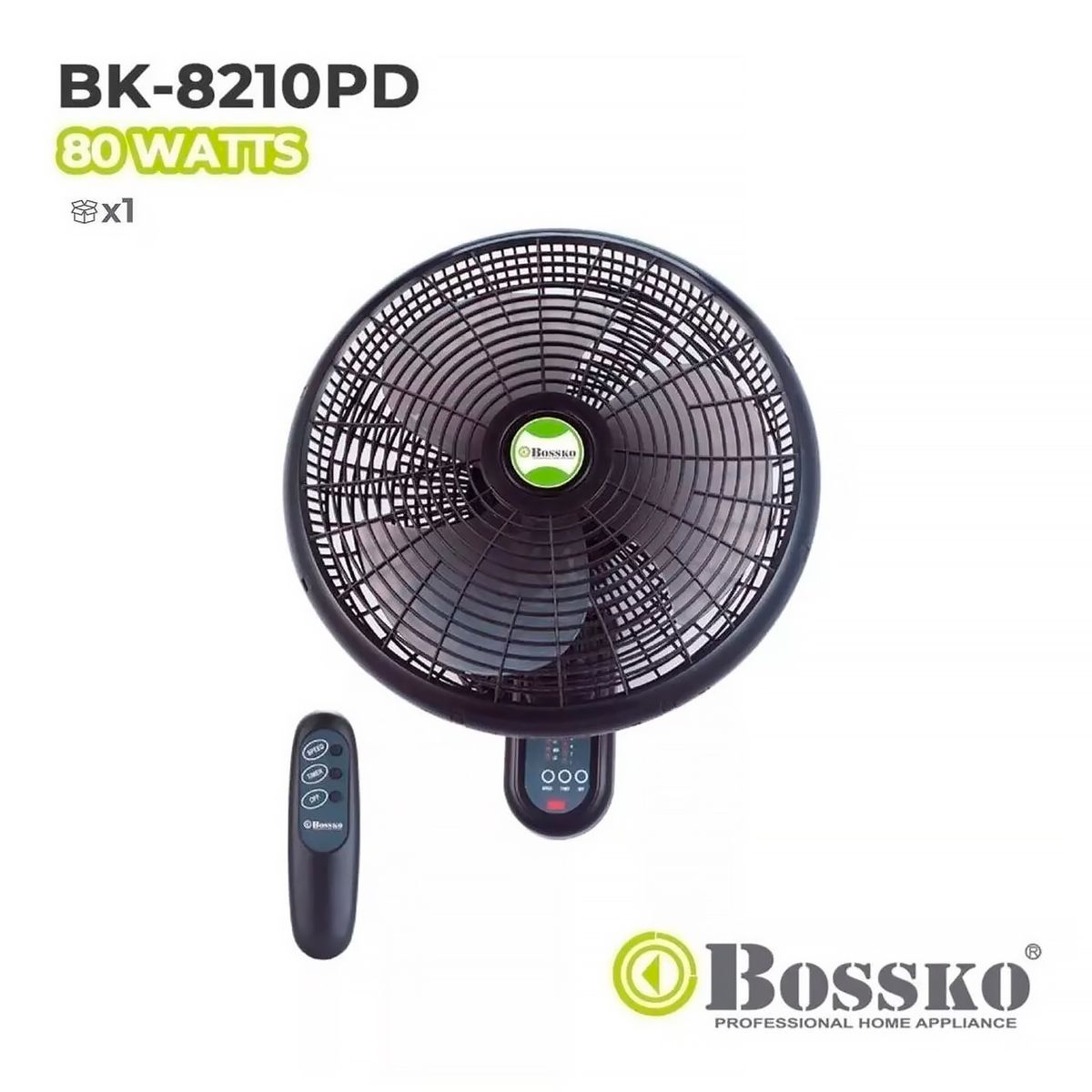 BOSSKO - Ventilador De Pared Bossko De 16 Bk8210pd Control Remoto