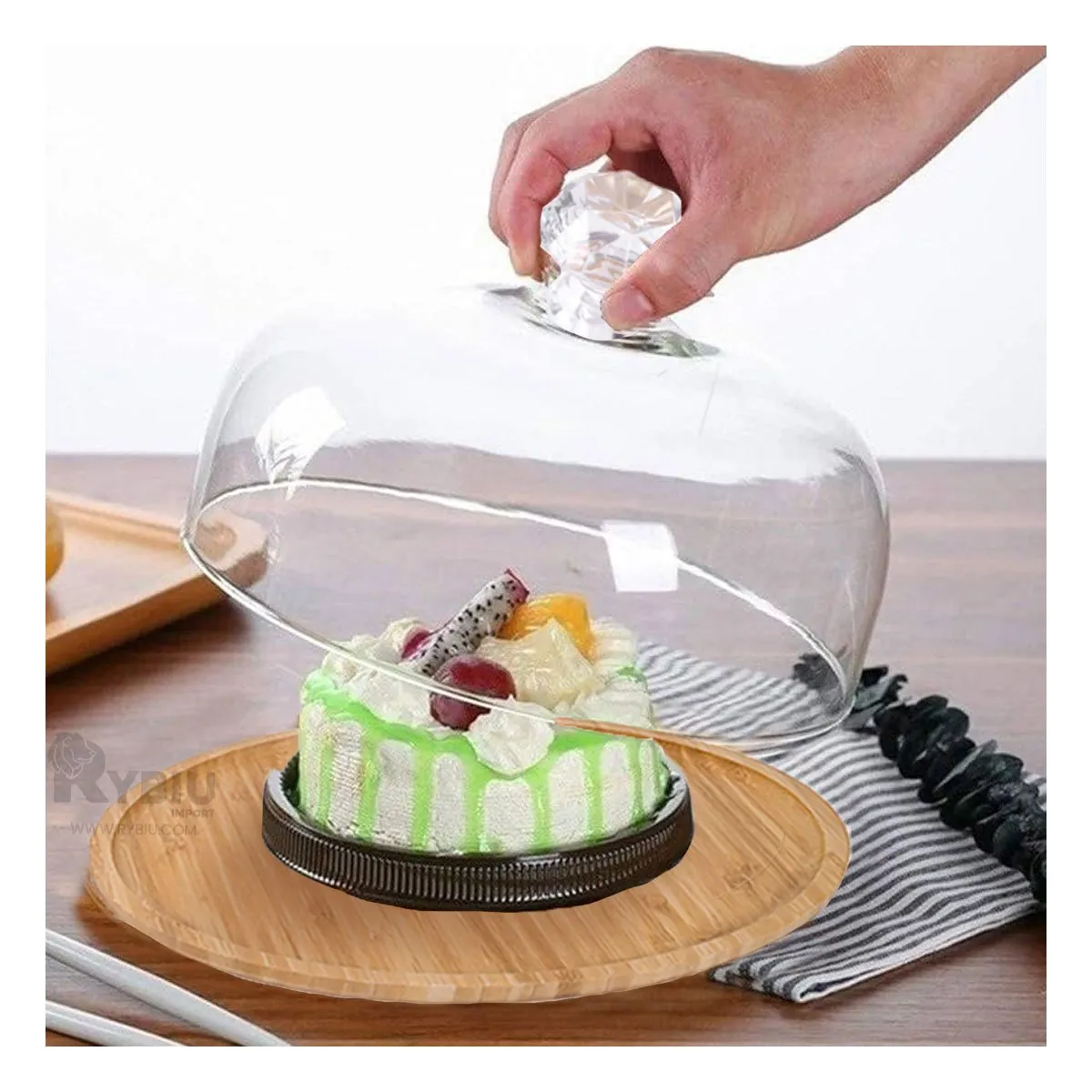 GENERICO - Soporte Redondo de 28cm Traspararente Y+Papel de Regalo