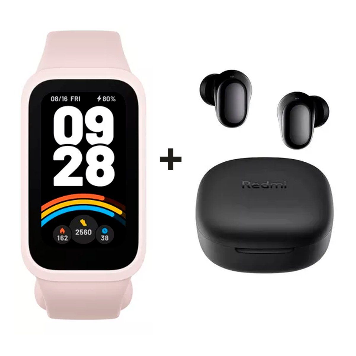 XIAOMI - Audifonos Redmi Buds 6 Play Negro + Xiaomi SmartBand 9 Active Rosa