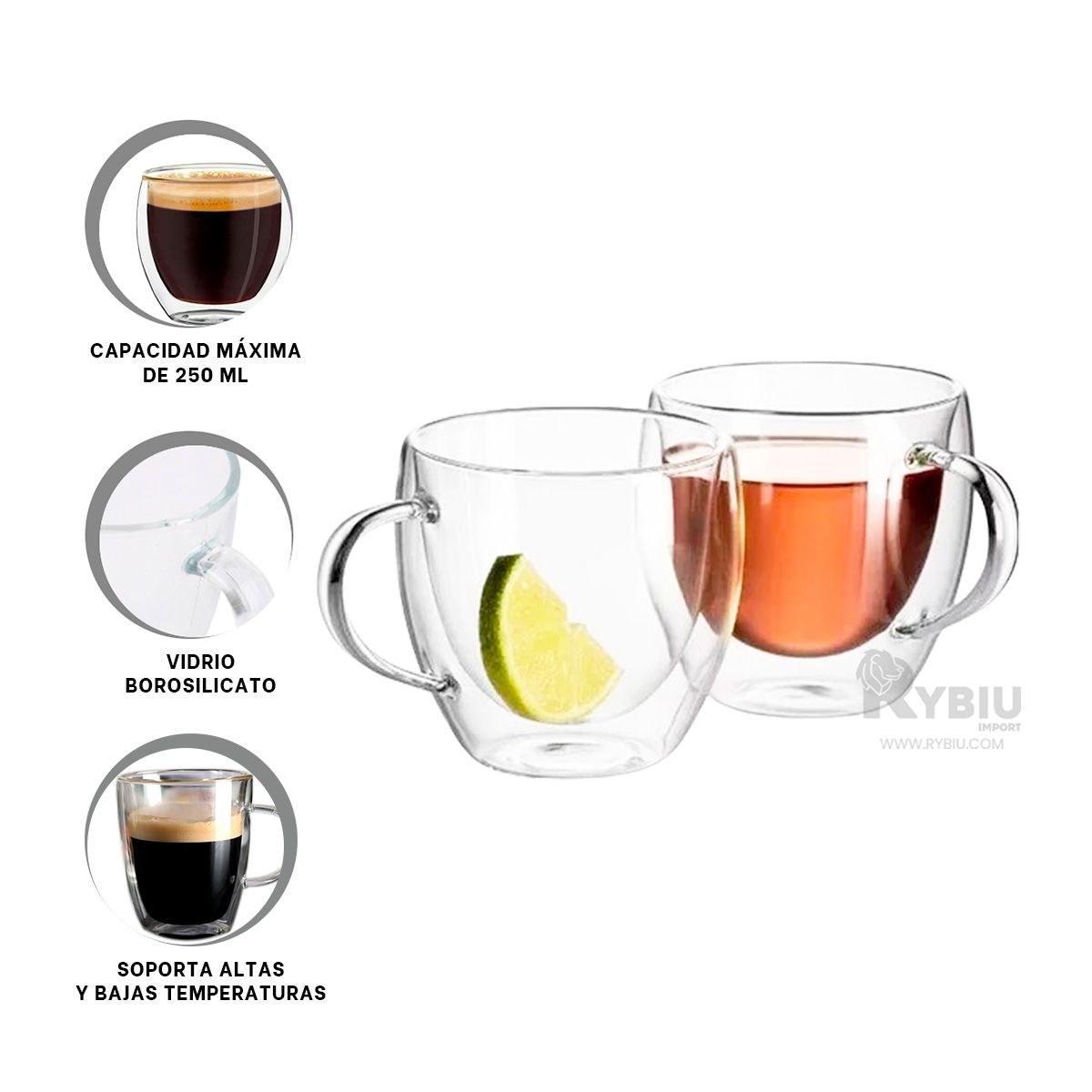 GENERICO - Taza para Cafe Espresso 250ML 83x83x9CM Y+Papel de Regalo