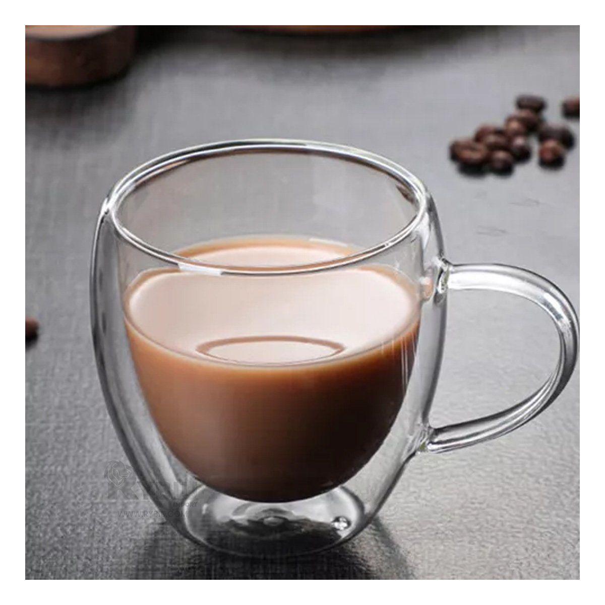 GENERICO - Taza Elegante de Vidrio 250ML 83x83x9CM Y+Papel de Regalo