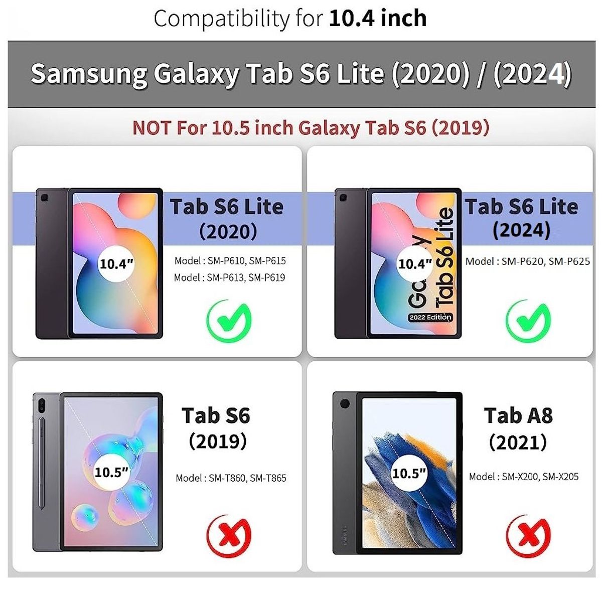 GENERICO - Funda Case Silicona para Samsung Tab S6 Lite SM-P610 P620 2020 / 2024