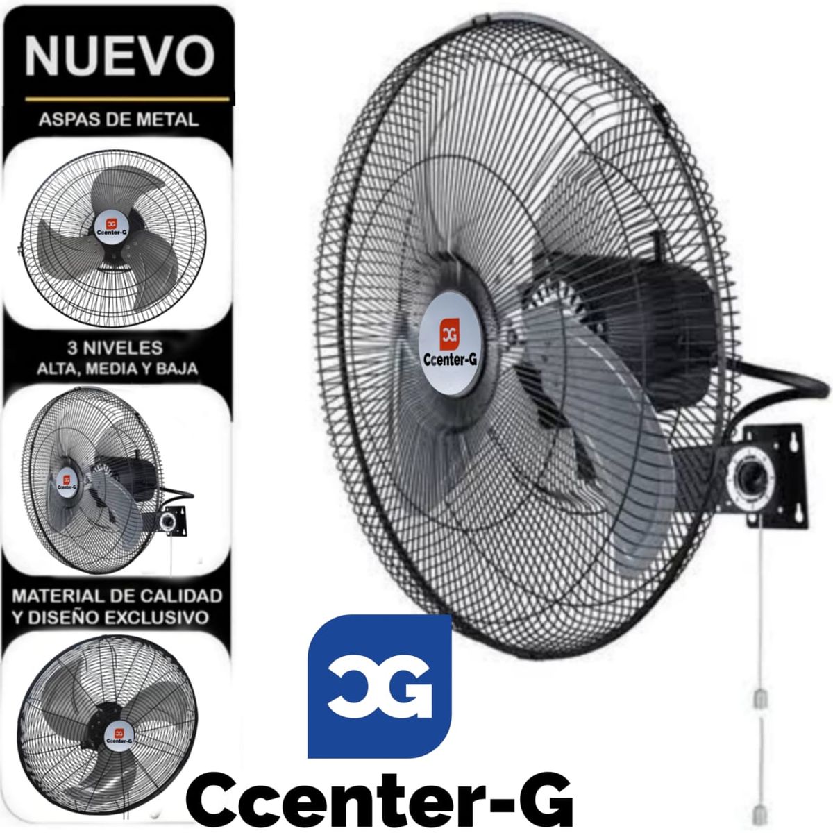 UG ULTRA G - Ventilador 18pulgadas De Pared semi Industrial Cccenter G 80W Negro