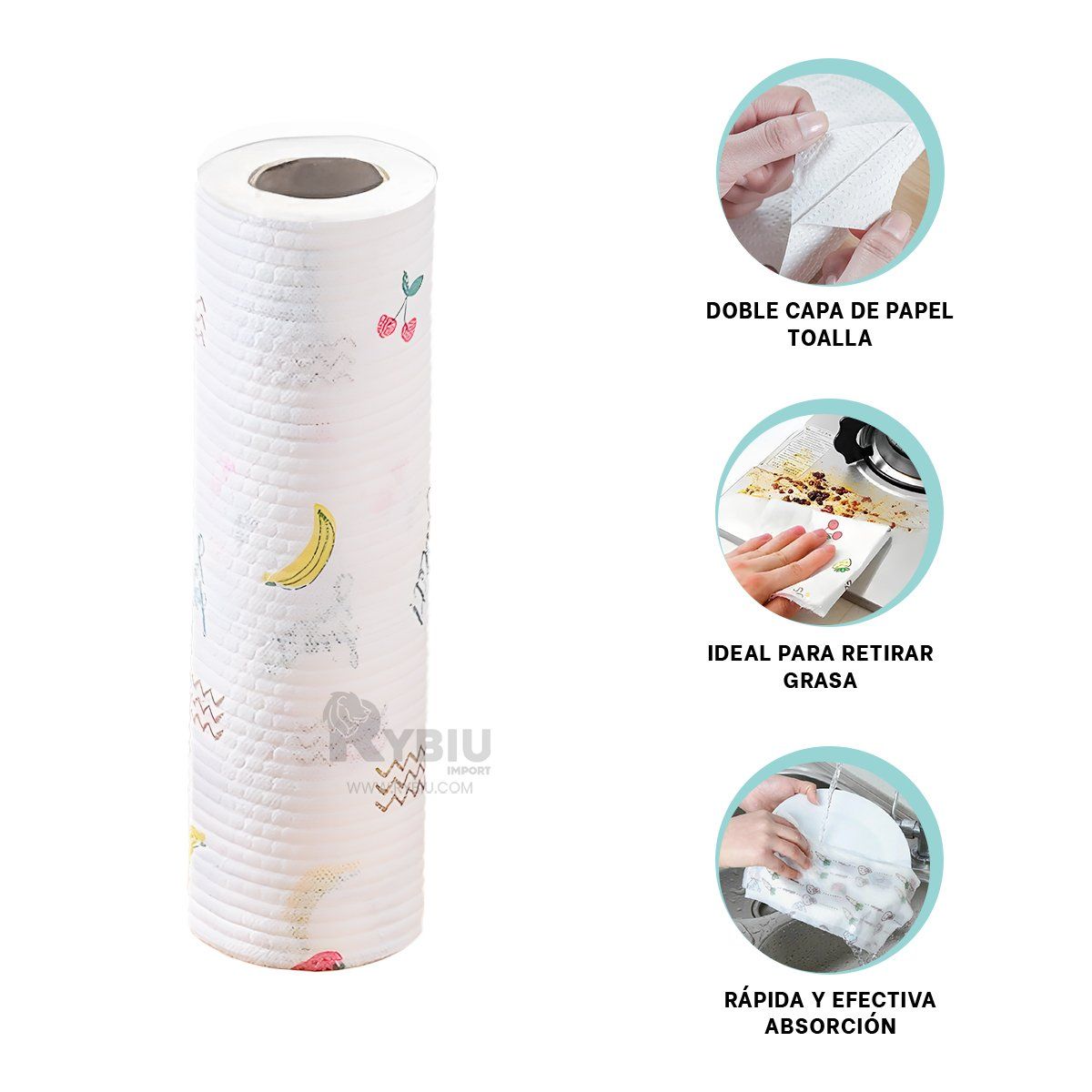 RYBIU IMPORT - Absorvente para Grasa de Freidora Y+Banderitas Adhesivas