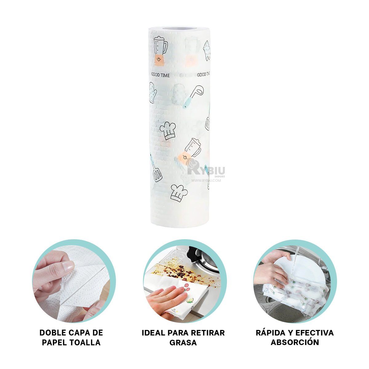 RYBIU IMPORT - Absorvente para Grasa de Freidora Y+Banderitas Adhesivas