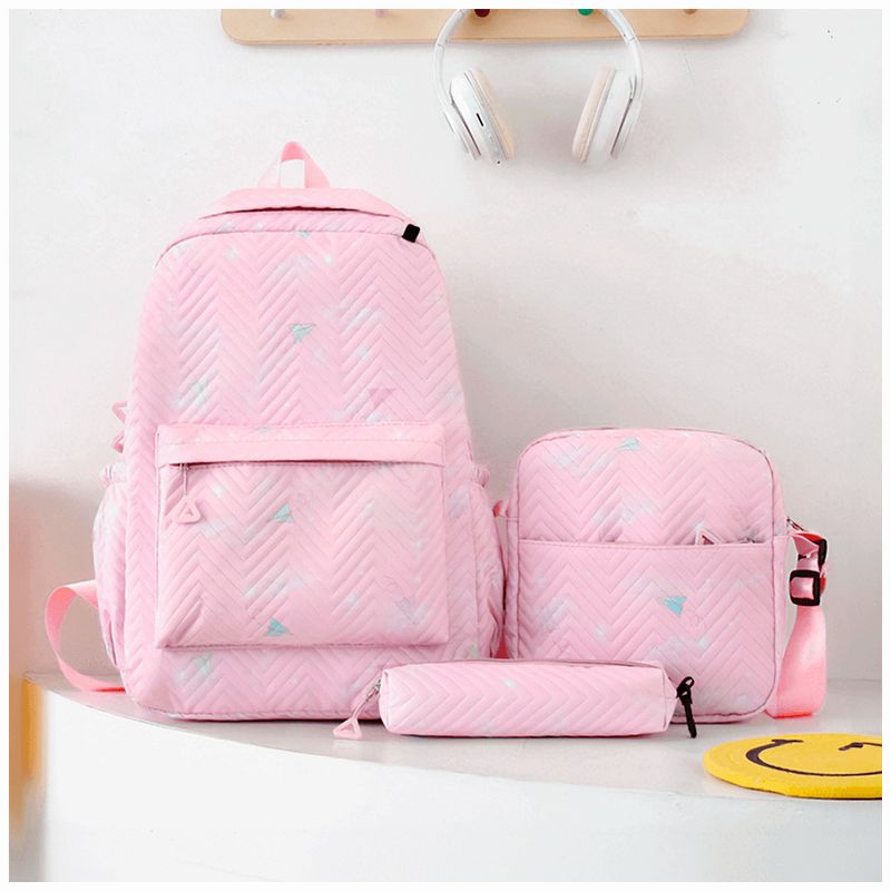 KELLER - Mochila Kawaii 3 Piezas Porta Laptop 15,6" Rosado BP1