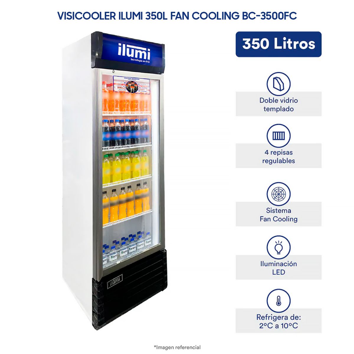 ILUMI - Visicooler ILUMI 350L FAN COOLING BC-3500FC