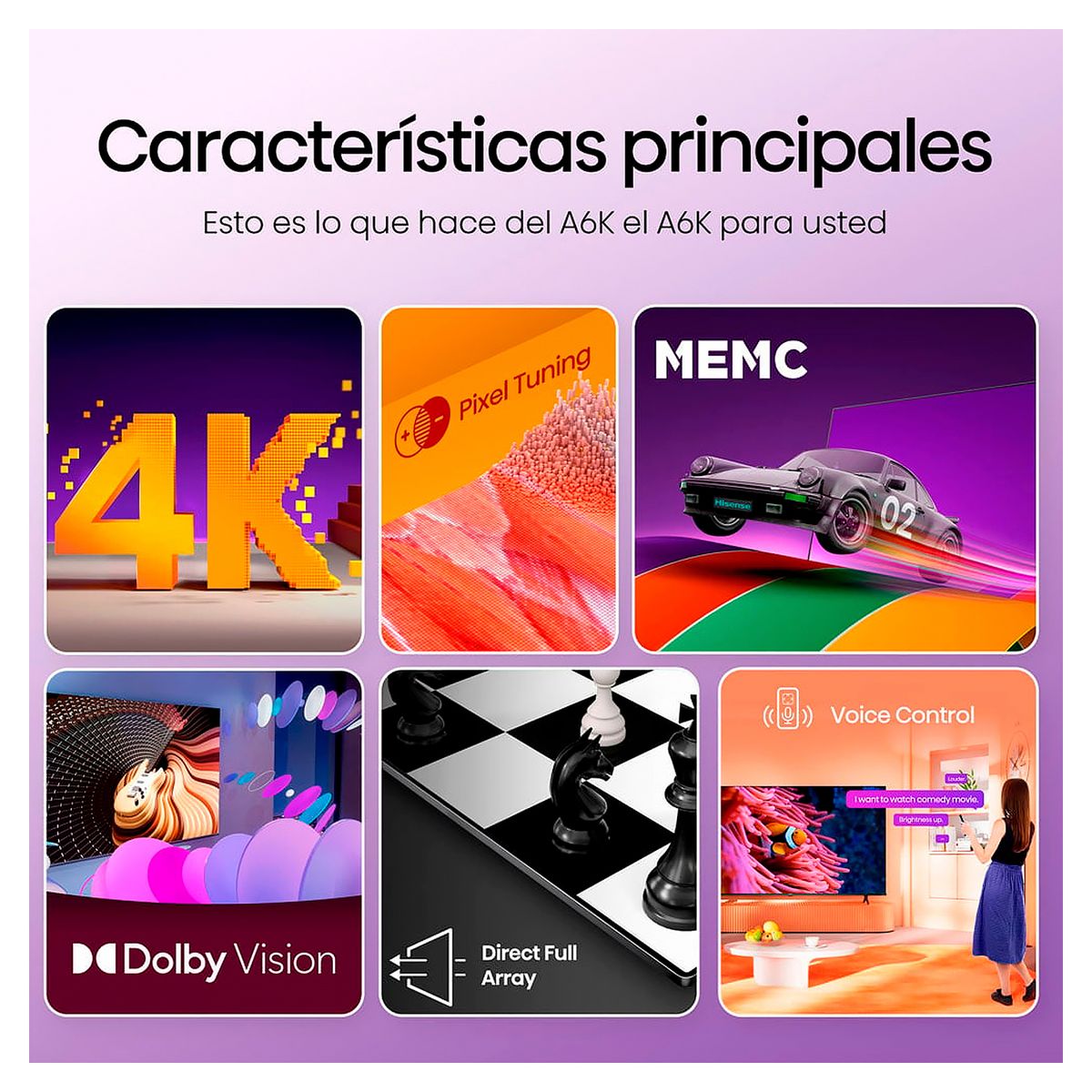 HISENSE - Televisor HISENSE 4K ULTRA HD 43 Smart TV ALEXA Integrado 43A6K