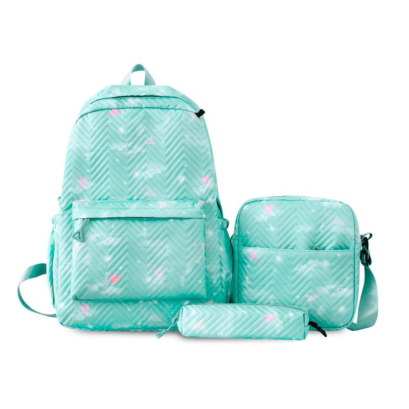 KELLER - Mochila Kawaii 3 Piezas Porta Laptop 15,6" Verde BP1