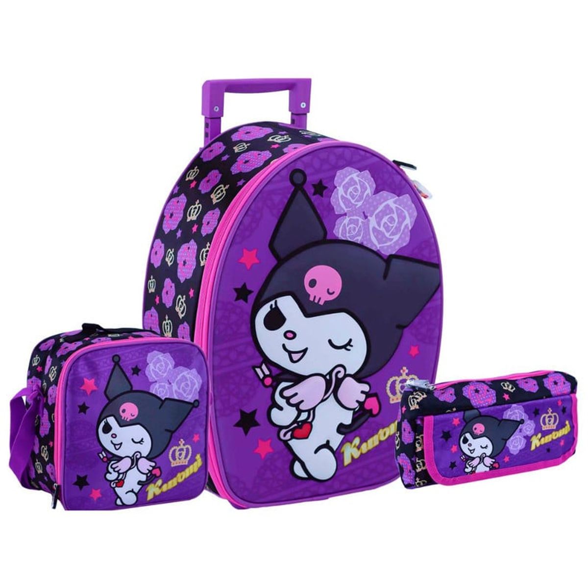 SCOOL - Set Scool Ranger Maleta Lonchera Cartuchera Kuromi 3D