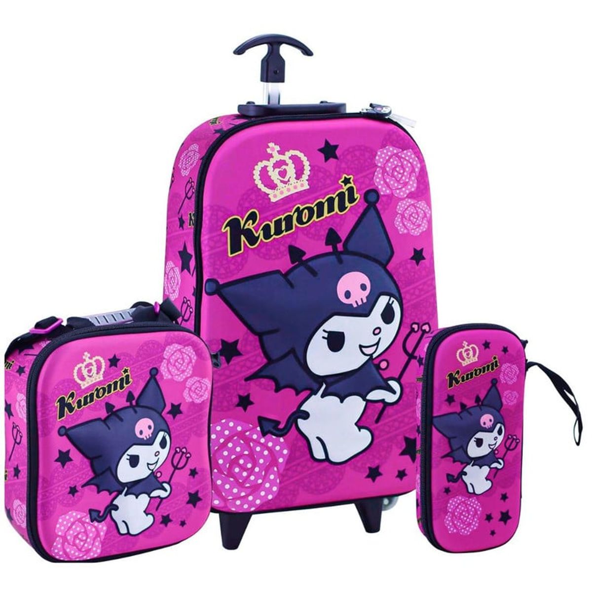 SCOOL - Set Scool Ranger Maleta Lonchera Cartuchera Kuromi Full 3D