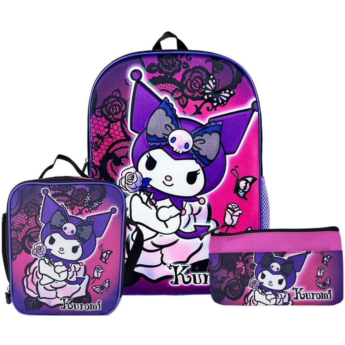 SCOOL - Set Scool Ranger Mochila Lonchera Cartuchera Kuromi 3D