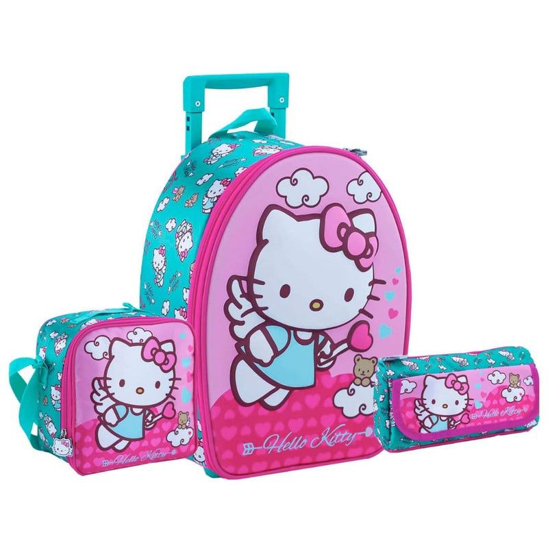 SCOOL - Set Scool Ranger Maleta Lonchera Cartuchera Hello Kitty 3D