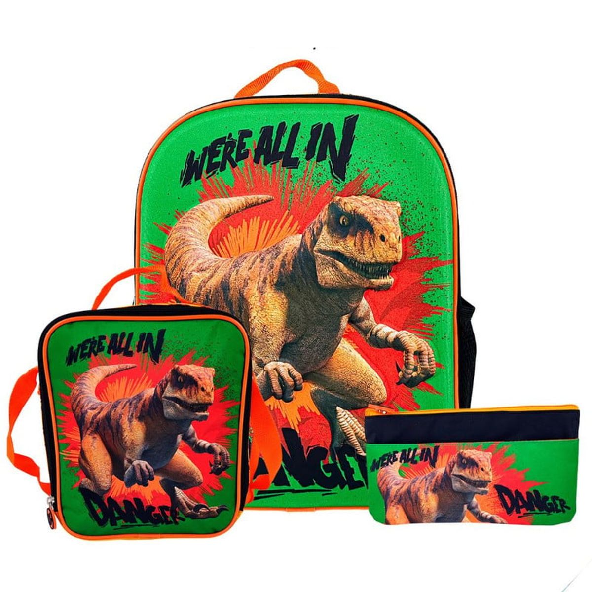 SCOOL - Set Scool Ranger Mochila A4 Lonchera Cartuchera Jurassic 3D