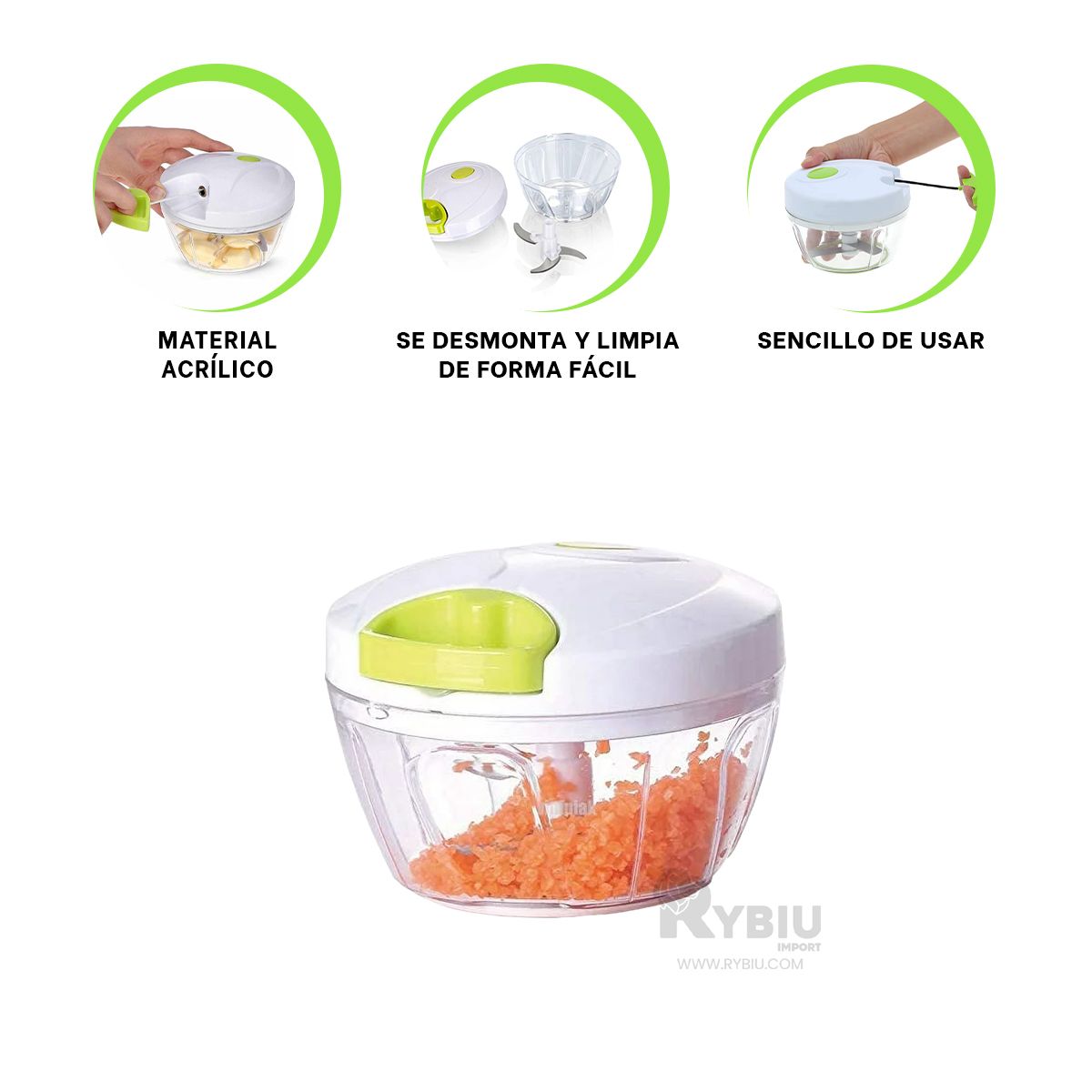 GENERICO - Cortador Practico de Verduras Blanco Y+Ligas de Regalo