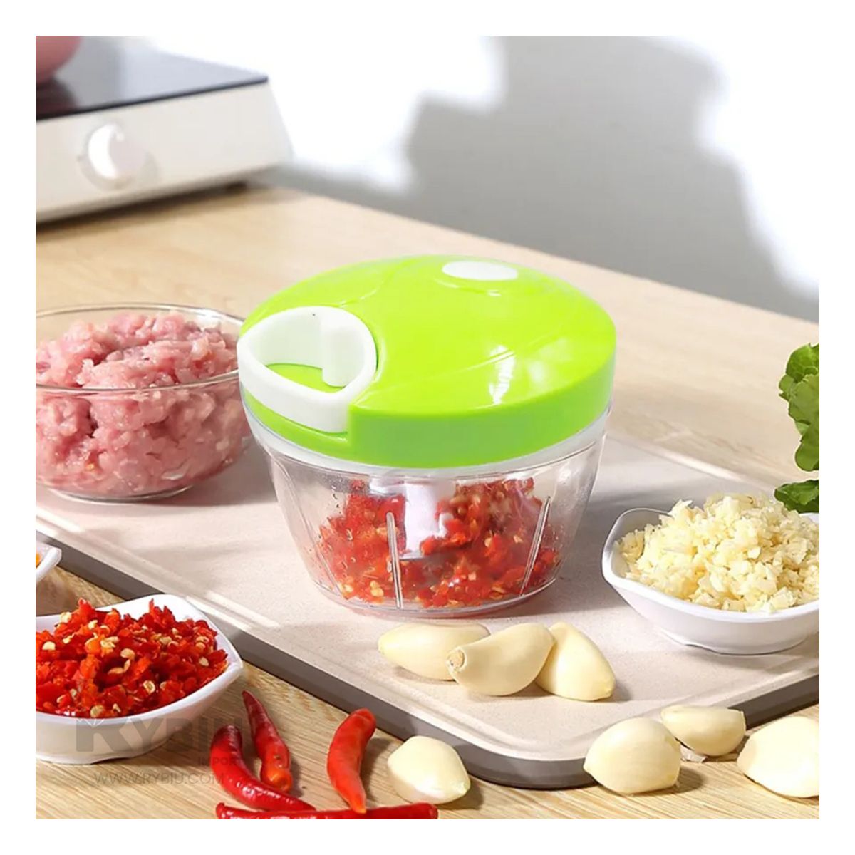 GENERICO - Picatodo Practico con Pita y Tapa de Color Verde