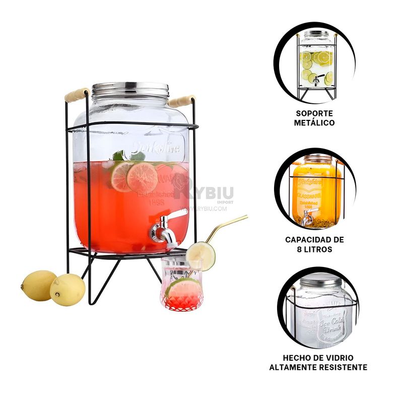 GENERICO - Soporte para Bebidas Facil Uso de 8L Y+Ligas de Regalo