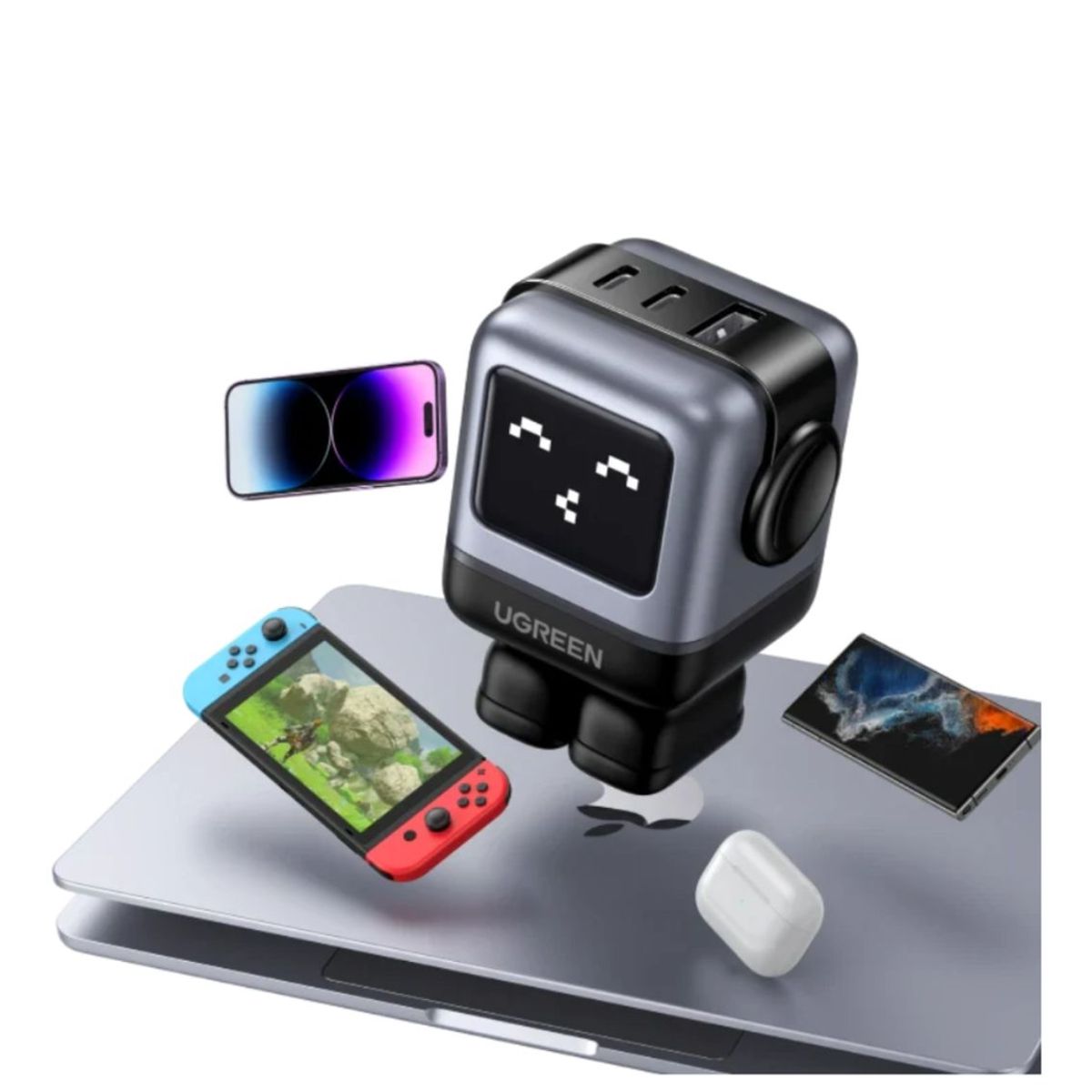 UGREEN - Cargador 65W Ugreen 3 Puertos Robot