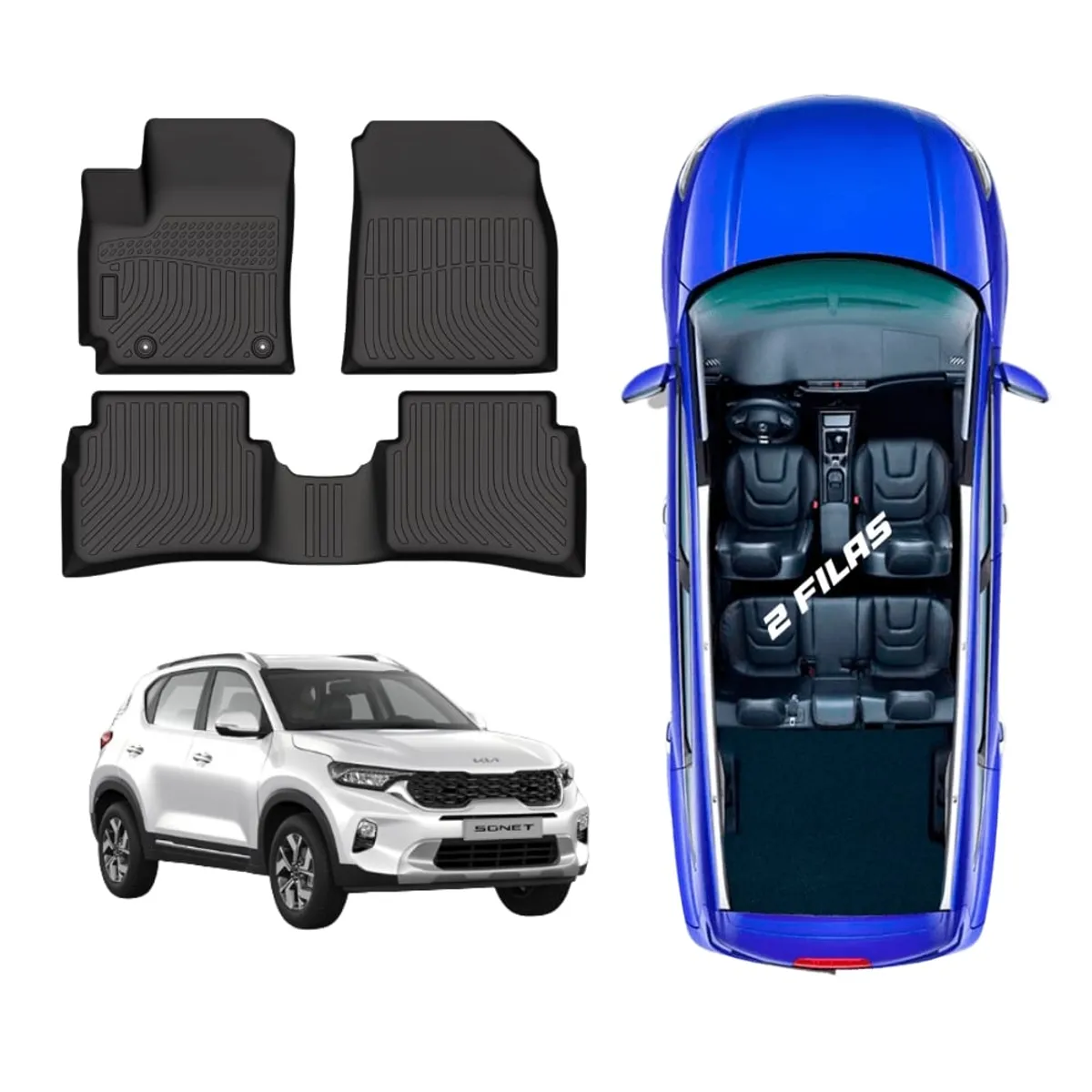 GENERICO - PROTECTOR CUBRE PISO 5D TPE KIA SONET 2021+