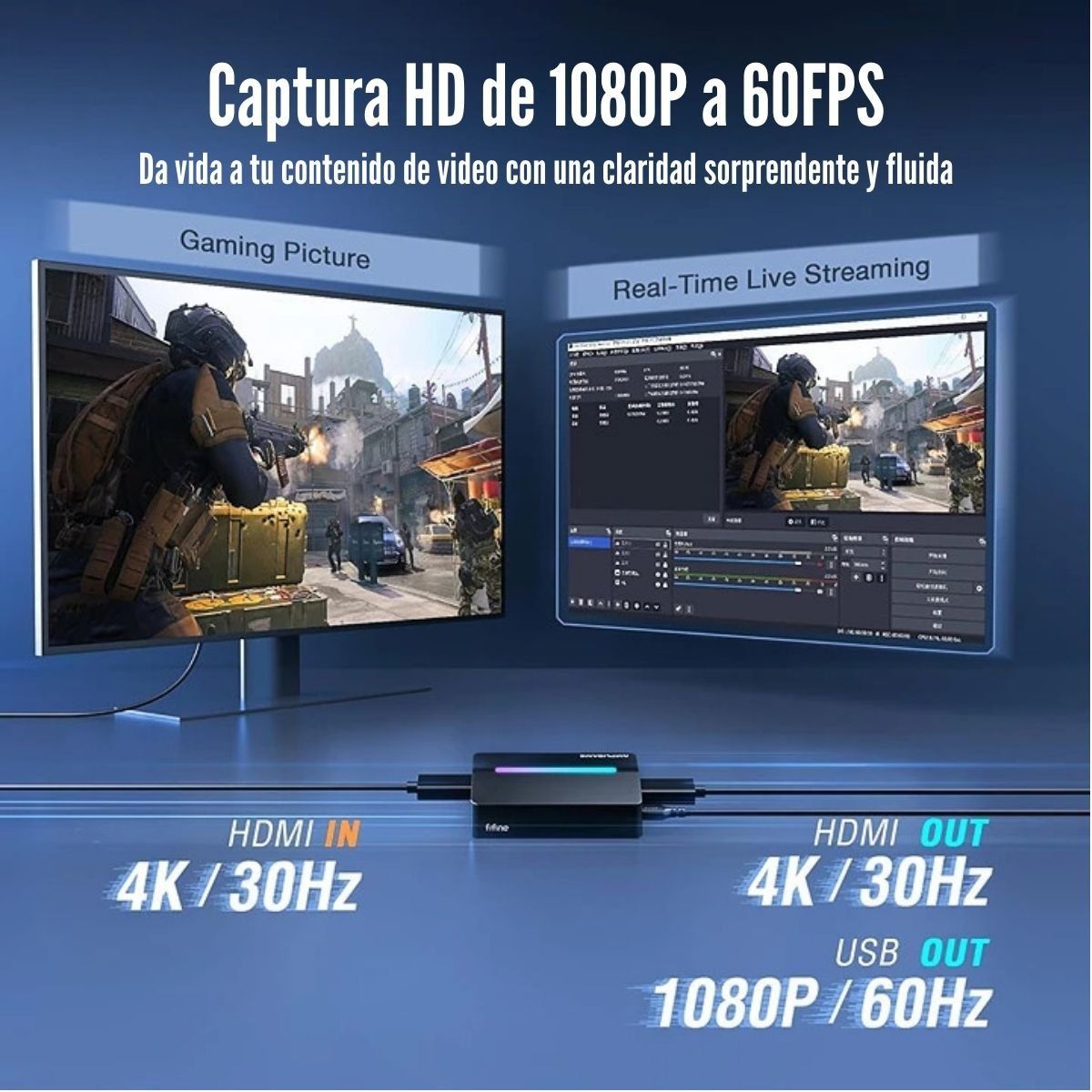 FIFINE - Fifine - Capturadora de Video Ampligame V3 Full HD 4K