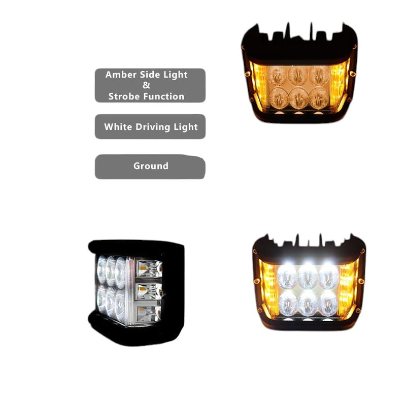 GENERICO - Cubo Led Blanco Con DRL Ambar Estrobos 6 puntos 1PCS