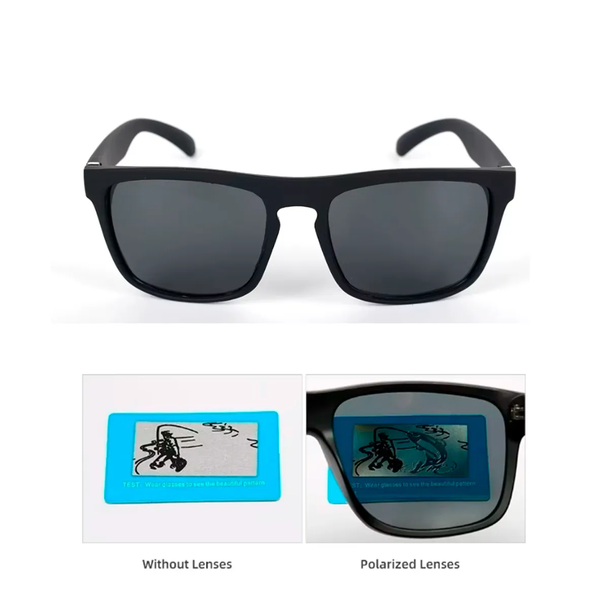 GENERICO - Lentes de sol para hombre polarizado uv400 negro