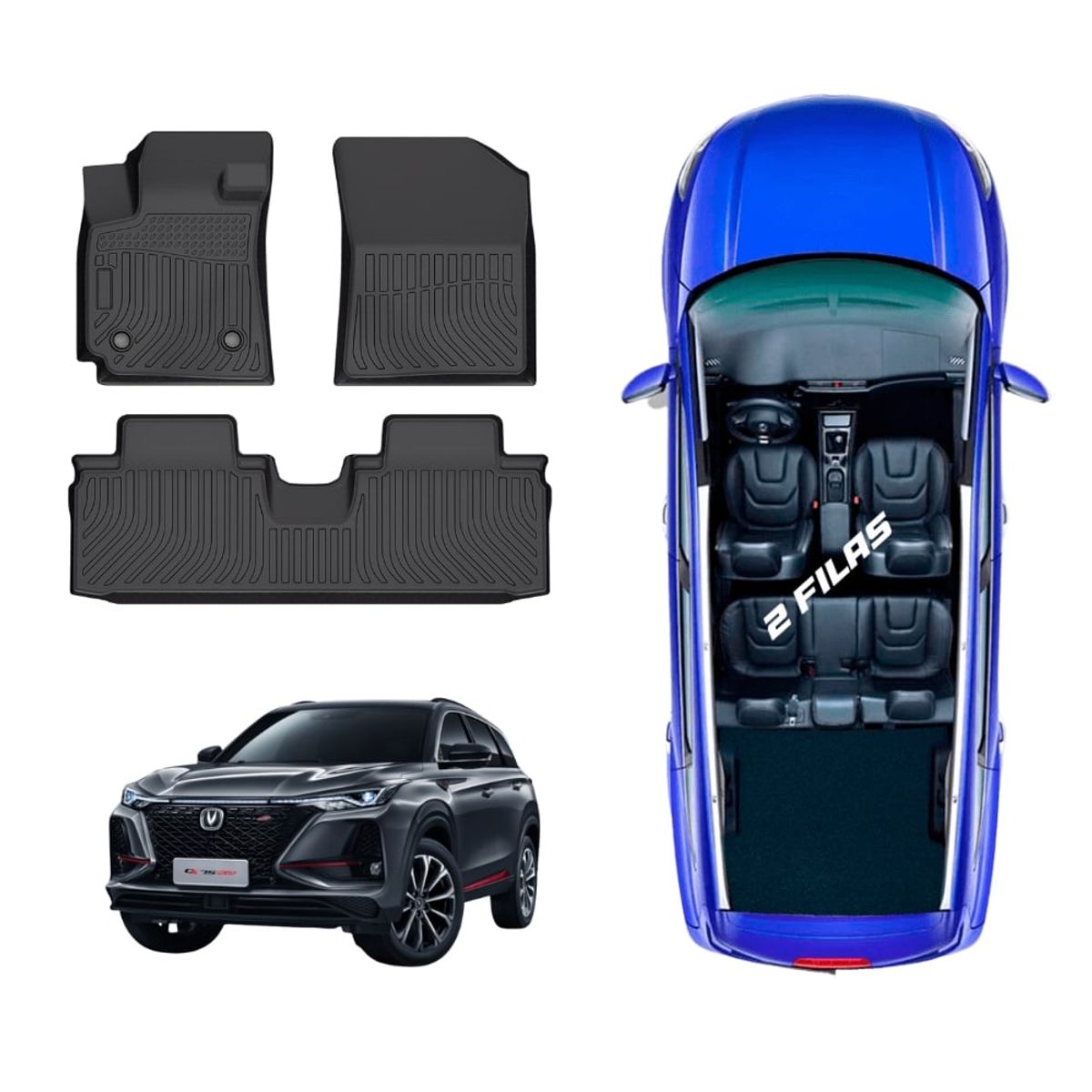 GENERICO - PROTECTOR CUBRE PISO 5D TPE CHANGAN CS75 PLUS 2020-2024