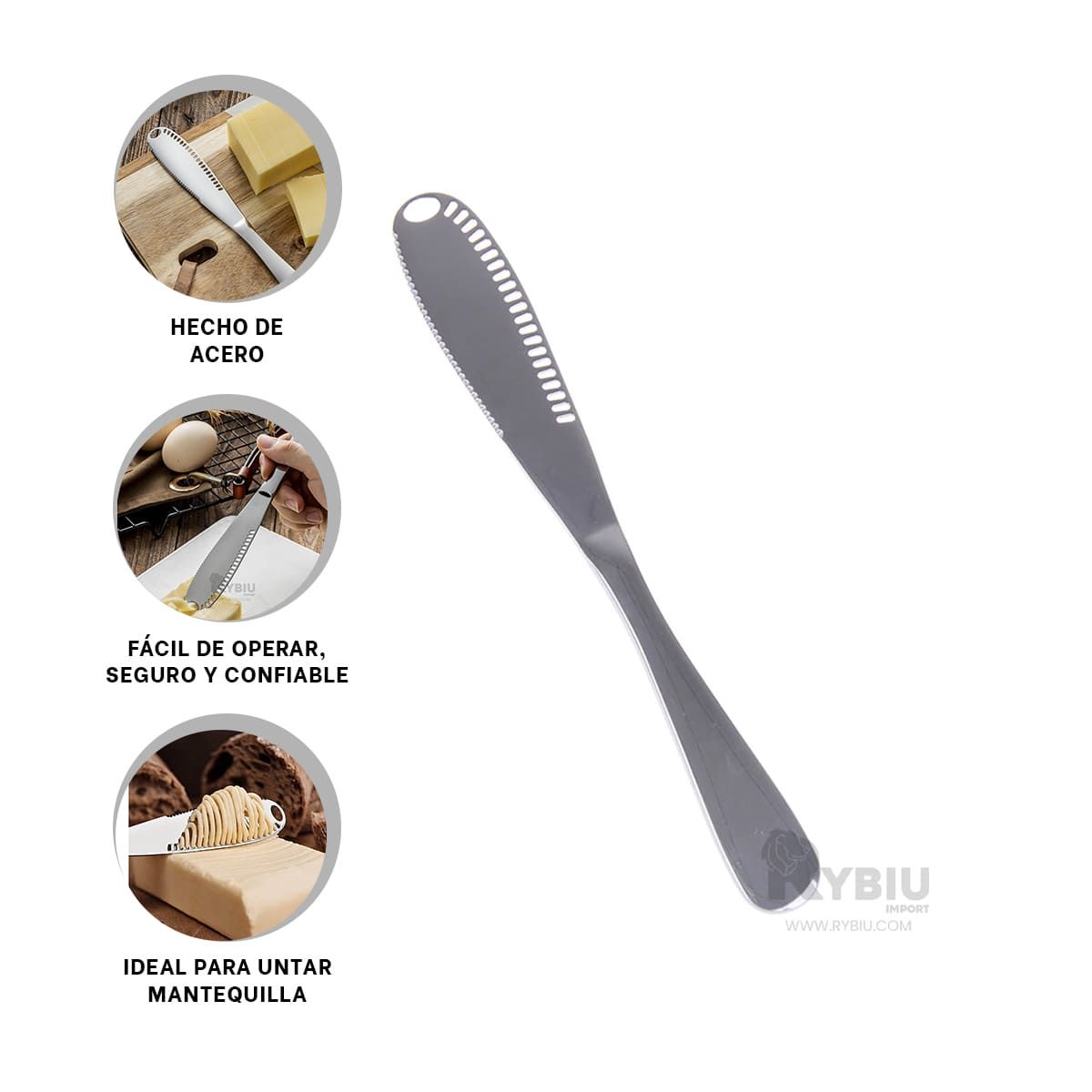 RYBIU IMPORT - Cubierto para Queso en Plateado Y+Envoltorio de Regalo