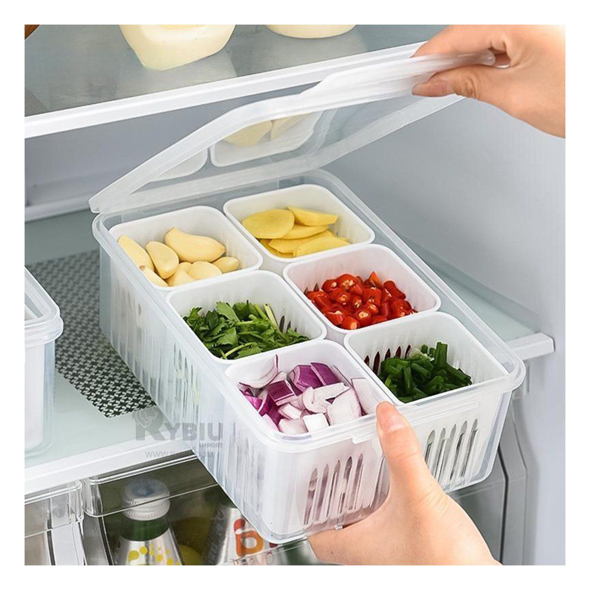 RYBIU IMPORT - Escurridor de Vegetales en Color Blanco Y+Papel de Regalo