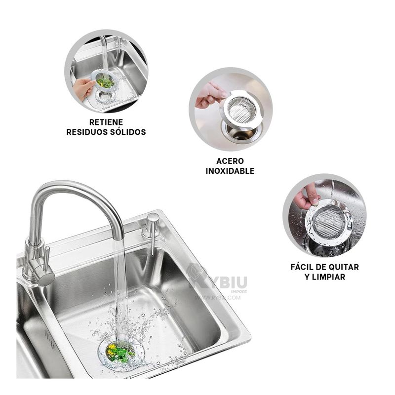 GENERICO - Colador Idoneo para Cocina en Plateado Y+Ligas de Regalo