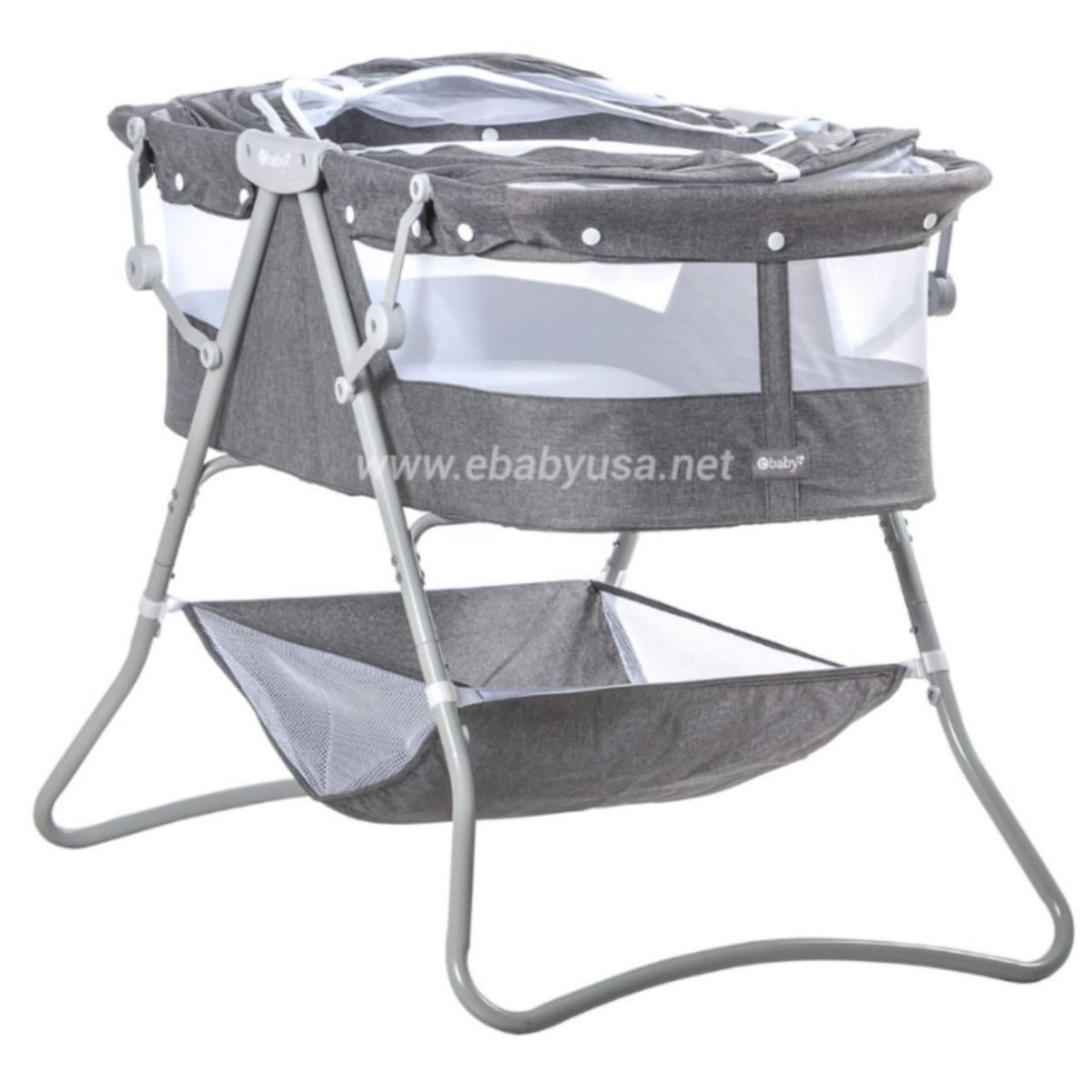 EBABY - CUNA PORTATIL PLEGABLE PARA BEBES DOLLY GRIS EBABY