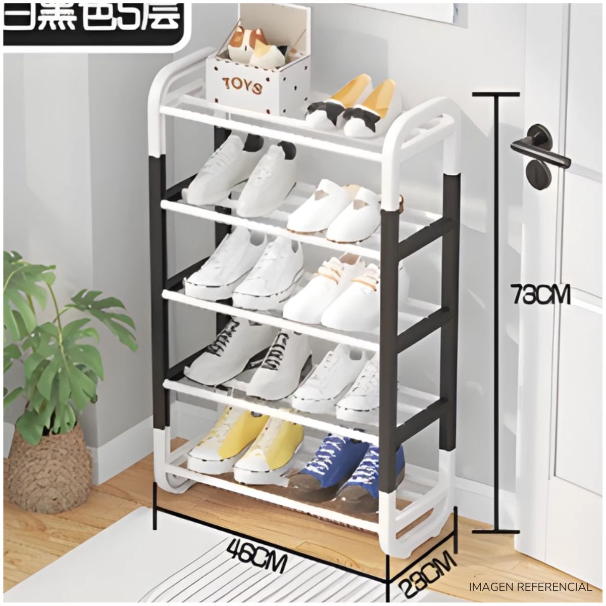 INSPIRA MARKET - Estante organizador de zapatos 5 niveles Negro