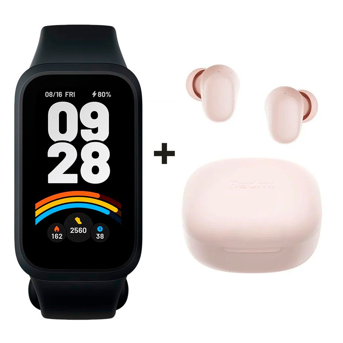 XIAOMI - Audifonos Redmi Buds 6 Play Rosa + Xiaomi SmartBand 9 Active Negro