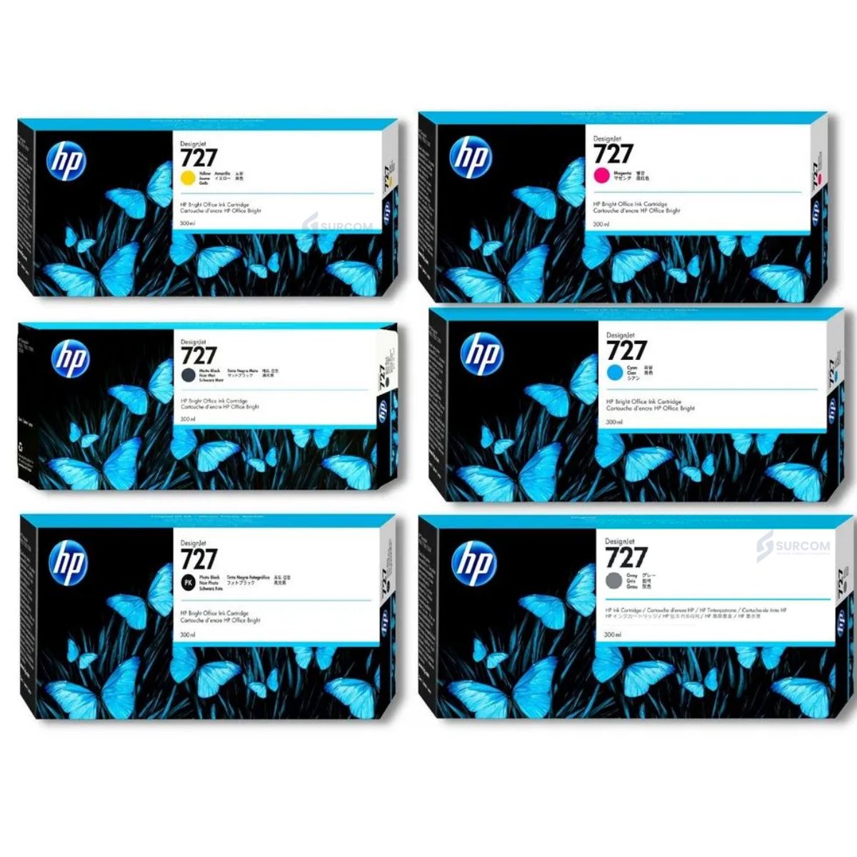 HP - Kit de Tintas HP 727 Original 300 ml