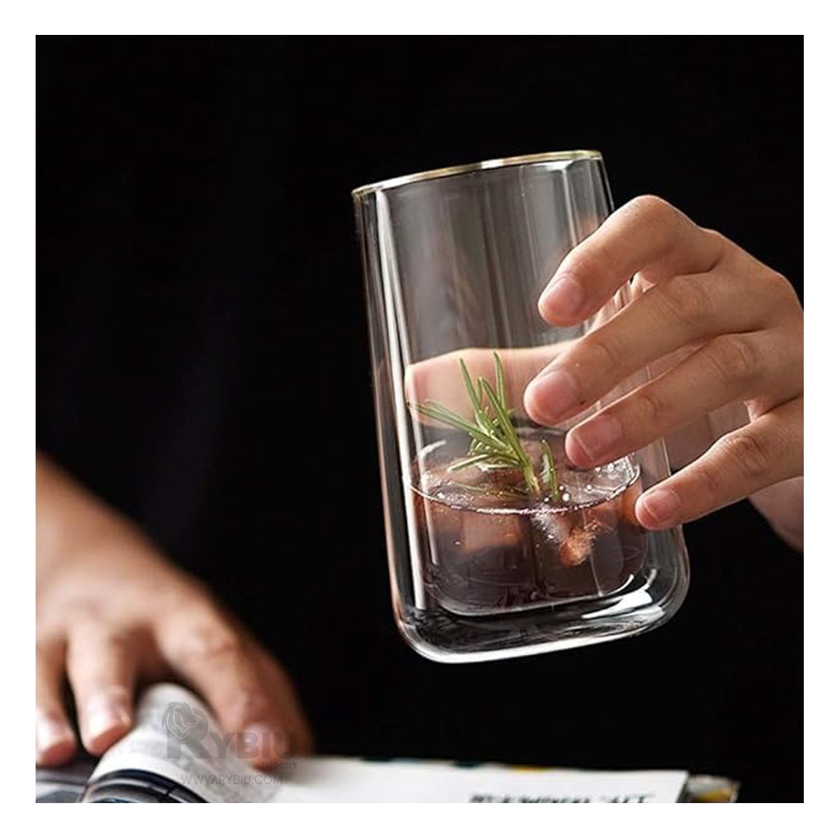 RYBIU IMPORT - Vaso Compacto y Moderno de 350ml Y+Regalo Stickers