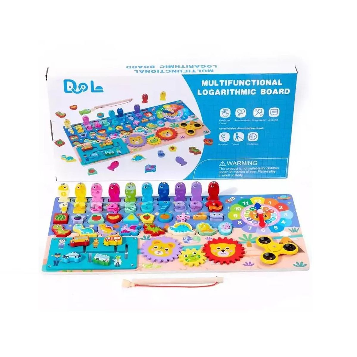 GENERICO - Tablero de Aprendizaje Montessori de Madera 8 en 1