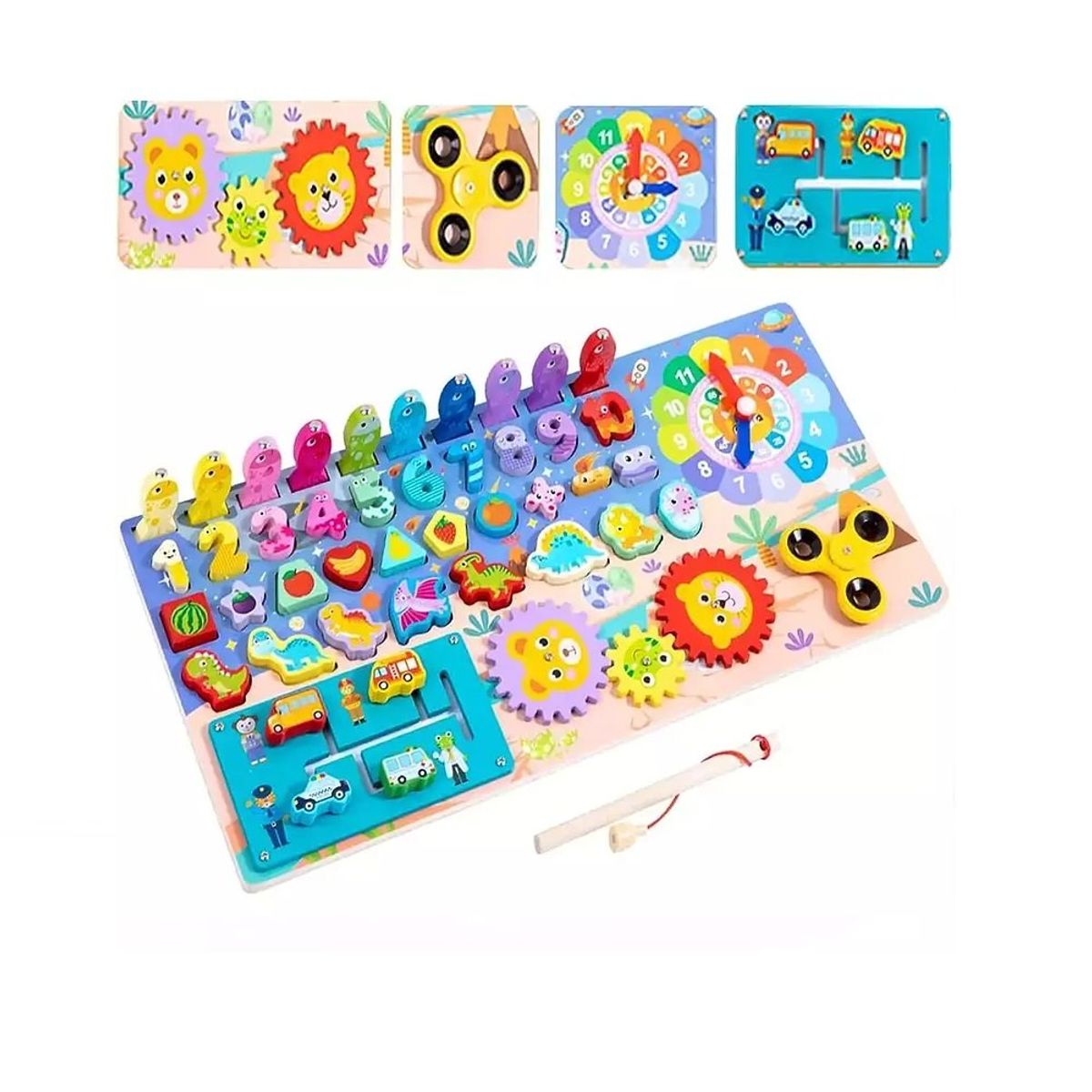 GENERICO - Tablero de Aprendizaje Montessori de Madera 8 en 1