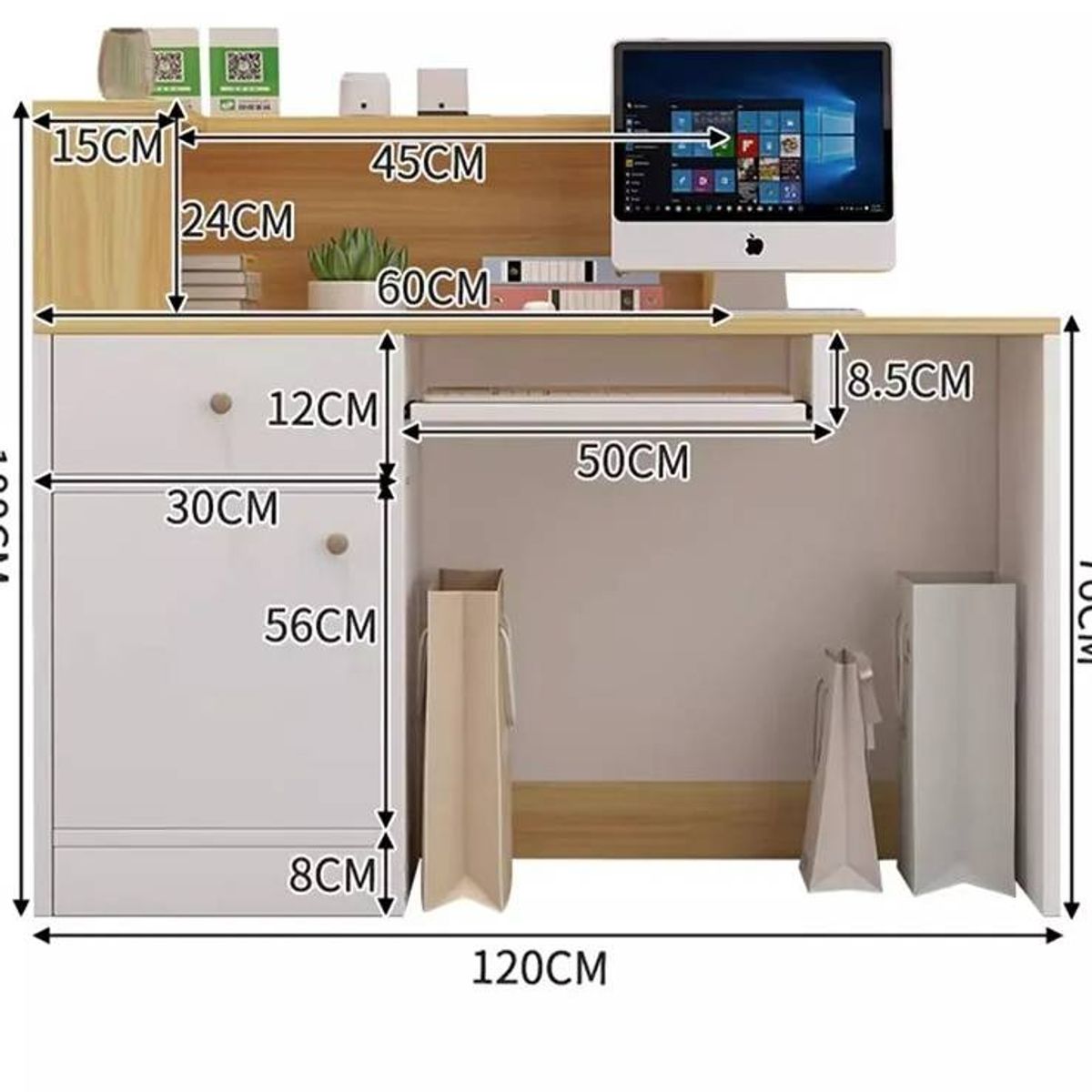 NACION MUEBLES - ESCRITORIO NACION MUEBLES COUNTER PARA OFICINAS MULTICOLOR NM