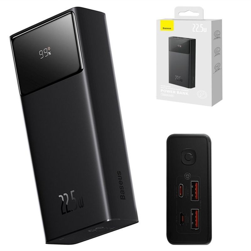BASEUS - Baseus Star Lord Power Bank 30000mah 225w Carga Rápida - Negro
