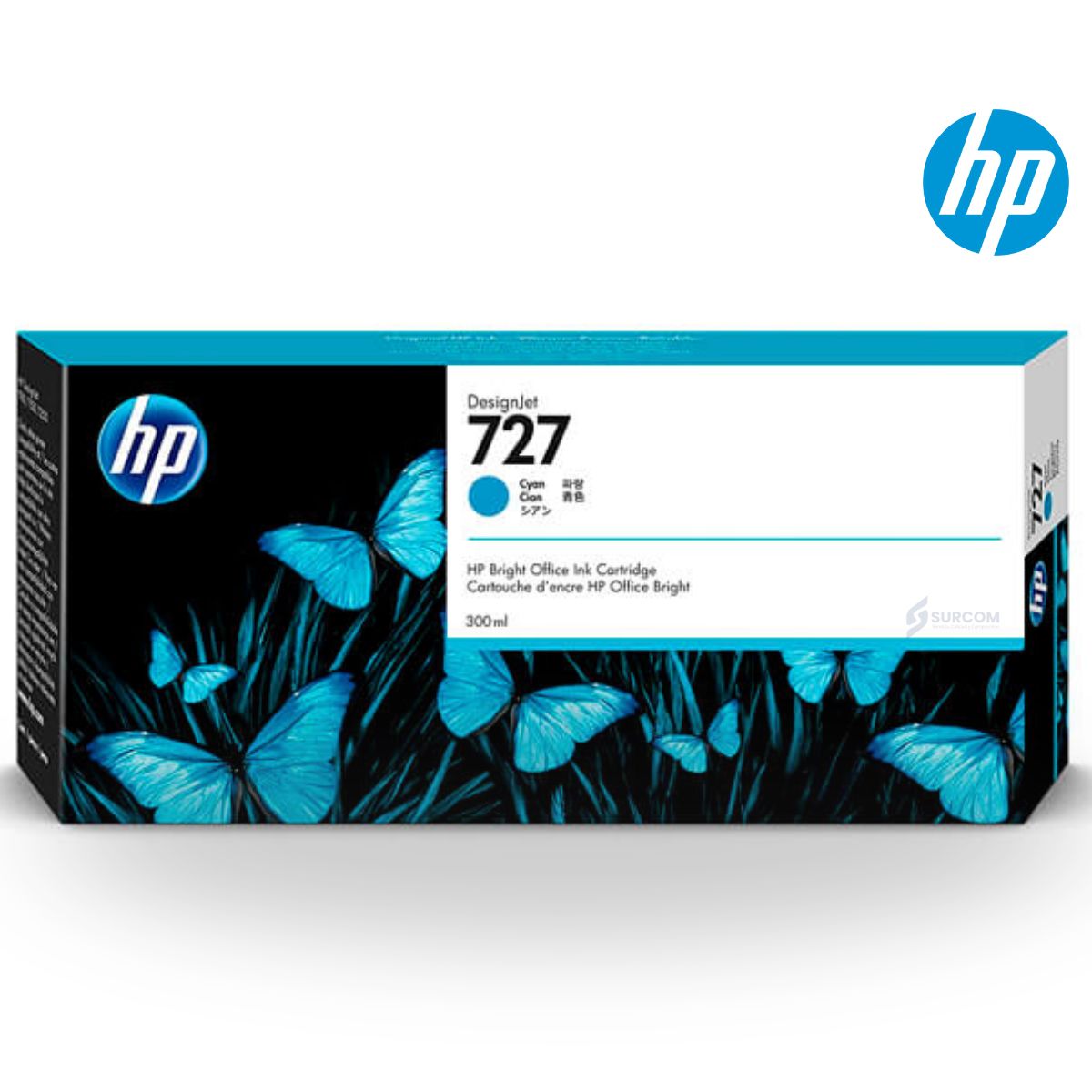 HP - Tinta HP 727 Cyan Original 300 ml