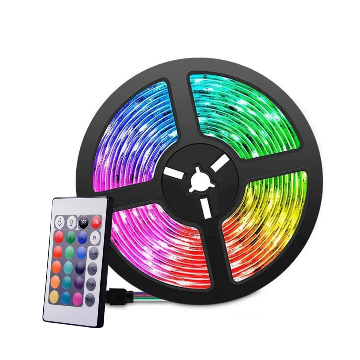 GENERICO - Cinta Led 3 metros Rgb 5050 Luces RGB Con Control Remoto