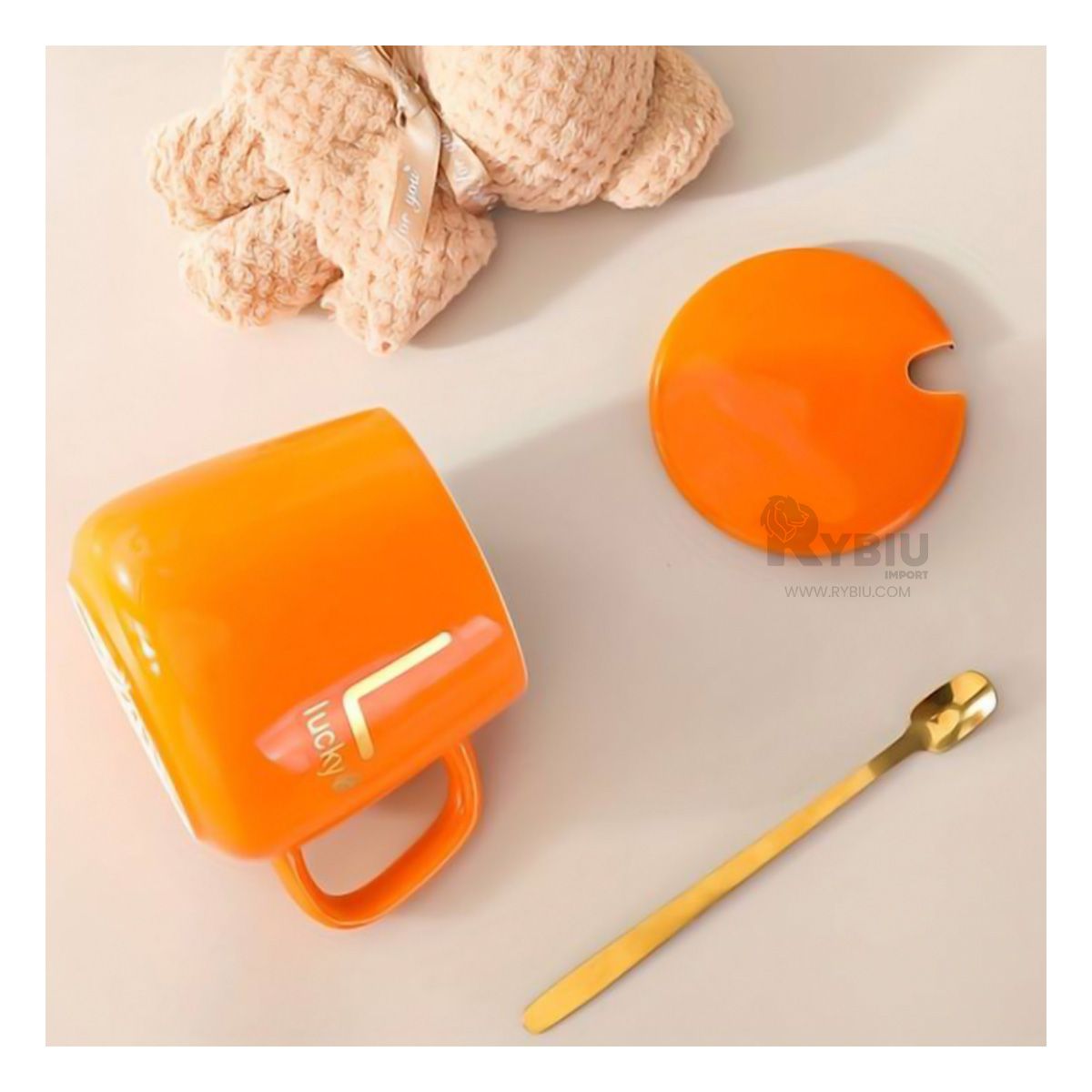 RYBIU IMPORT - Set Calefactor Multifuncional Naranja Y+Papel de Regalo